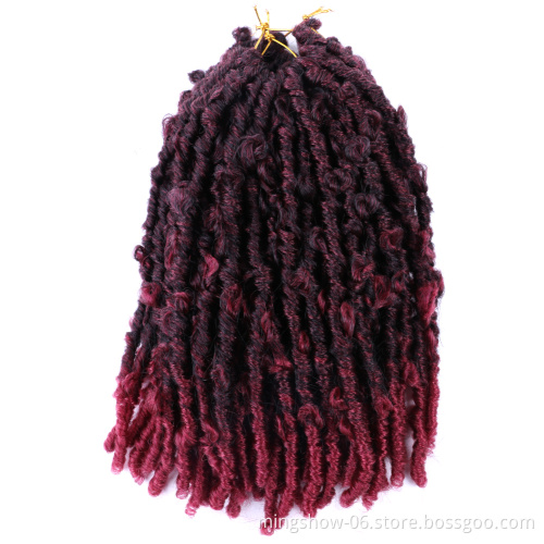 Wholesale 18inches wig chemical fiber crochet hair female butterfly curly braid African dirty braid Butterfly locs hair